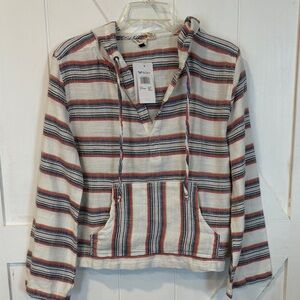 NWT Roxy Multicolor Striped Hooded Top